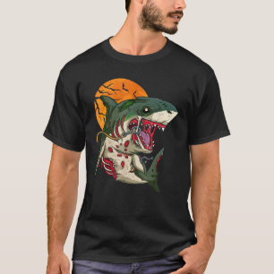 T-shirt Costume Halloween Zombie Shark mignonne