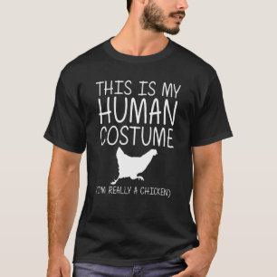 T-shirt Costume Humain Facile Halloween Poulet Poule Diy