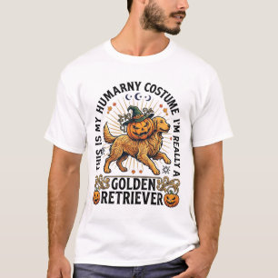 T-shirt Costume Humain Halloween Chien Retriever Doré Citr