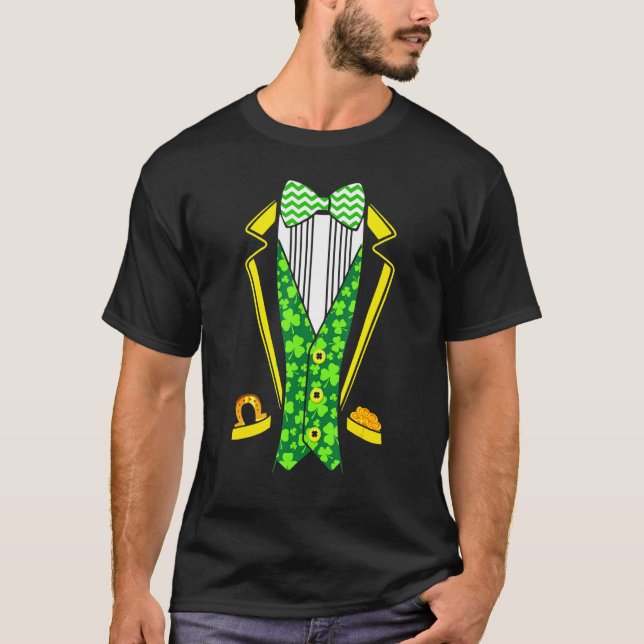 T-shirt Costume irlandais amusant Tuxedo Jour de la Saint  (Devant)