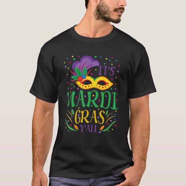 T-shirt Costume Mardi Gras Son Mardi Gras Yall Mask Carniv (Devant)