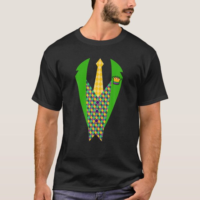 T-shirt Costume Mardi Gras Tuxedo Homme Drôle Pour Les Tue (Devant)
