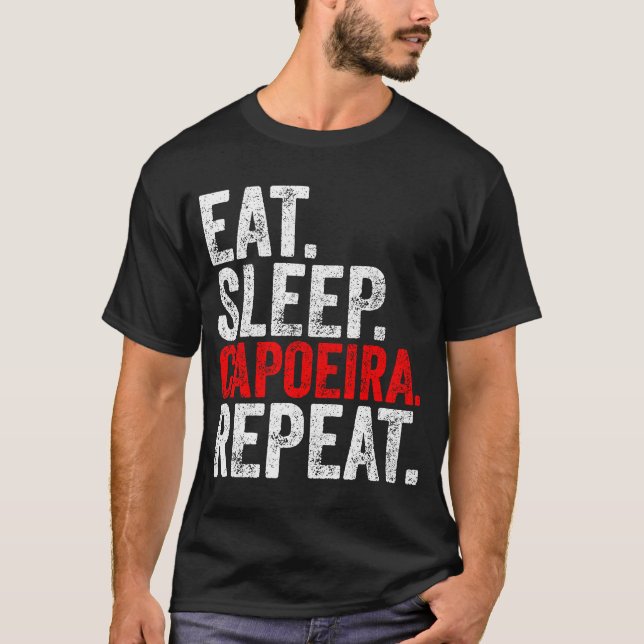 T-shirt Costume Martial Ninja Mange Sommeil Capoeira Répét (Devant)