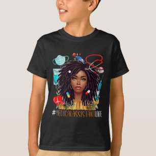 T-shirt Costume Médicale Istant Afro Femme Fier Poing Noir