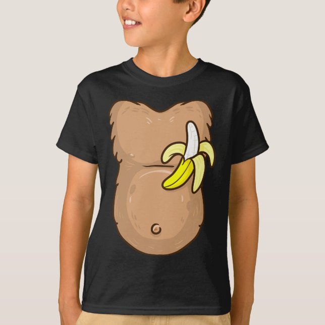 T-shirt Costume Singe Pour Enfants Singe Halloween Costume (Devant)