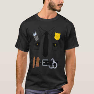 T-shirt Costume uniforme de la police d'Halloween Les enfa