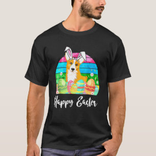T-shirt Costume Vintage Corgi Lapin de Pâques Mignon Œufs