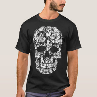 T-shirt Costumes crâniens d'Halloween beagles