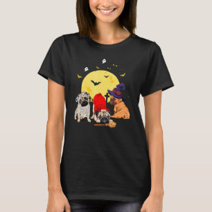 T-shirt Costumes de chien pug mummy sorcière démon pour Ha