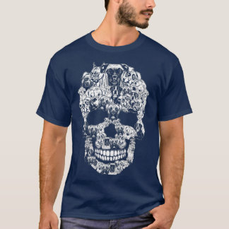 T-shirt Costumes de crâne Halloween Graphiques de chien de
