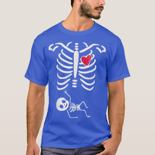 T-shirt Costumes de grossesse d'Halloween Squelette de gro