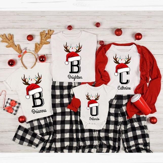 T-shirt Costumes de Noël Monogramme (Créateur téléchargé)