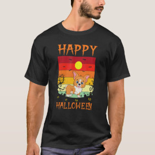 T-shirt Costumes rétro d'Halloween assortis pour chien Cor