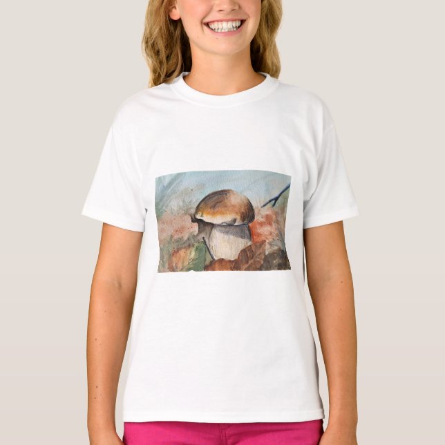 T-shirt Cosy Champignon d'automne Aquarelle - Bol de planc (Devant)