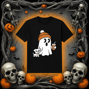 T-shirt Cosy Ghost & Puppy   Fall Beanie & Coffee