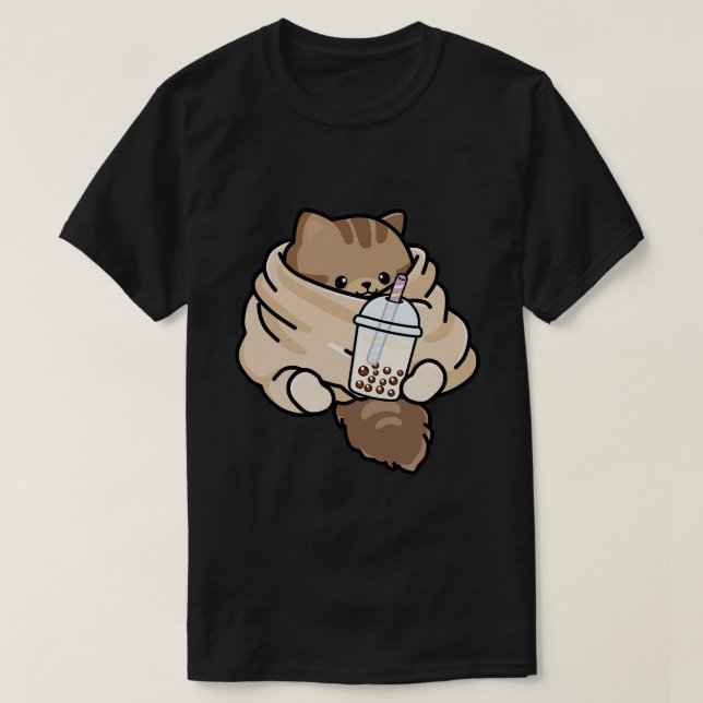 T-shirt Cosy Kitten aime Boba (Design devant)