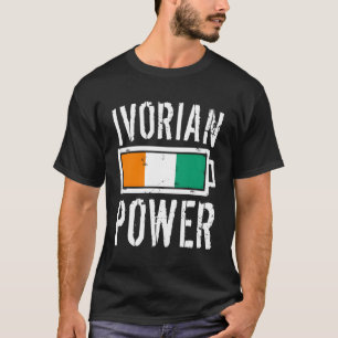 T-shirt Côte d'Ivoire Drapeau Ivoirienne Batterie électriq