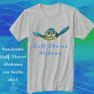 T-shirt Côte du Golfe Alabama Jolie tortue de mer