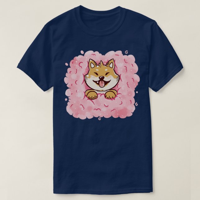 T-shirt Coton bonbon Shiba Inu (Design devant)