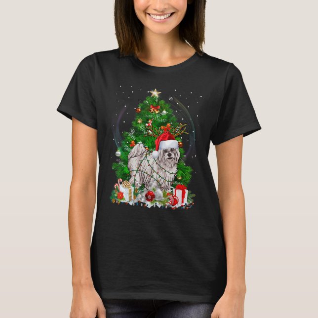 T-shirt Coton De Tulear Arbre de Noël Light Pyjama Chien X (Devant)