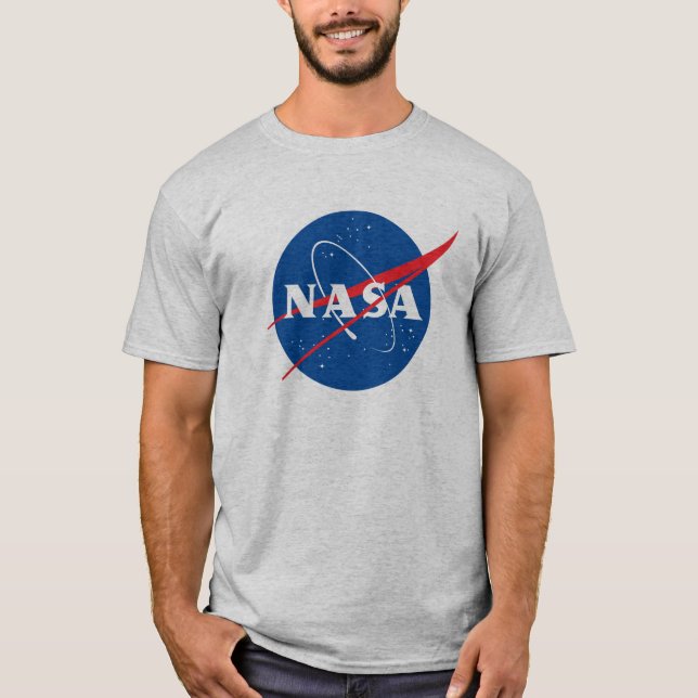 T-shirt Coton Lourd Iconique NASA (gris Lune) (Devant)