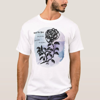 T-shirt Cottage Rose de l'amour sur le bleu