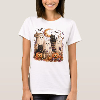 T-shirt Cottagecore Fantômes Floraux Halloween