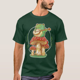 T-shirt Cottagecore Grenouille Esthétique Jouer Banjo Sur