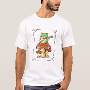 T-shirt Cottagecore Grenouille Esthétique Jouer Banjo Sur 