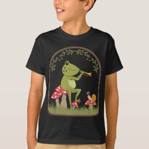 T-shirt Cottagecore Grenouille esthétique Jouer Trumpet To