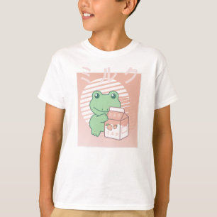 T-shirt Cottagecore Grenouille esthétique Lait de fraise K