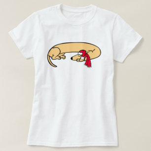 T-shirt couché Dachshund de Noël