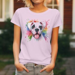 T-shirt Couche de couleur de chien Boxer