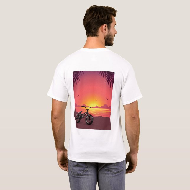 T-shirt couché de soleil BMX (Dos entier)