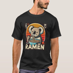 T-shirt Couché de soleil japonais rétro Nouilles Faune Mig