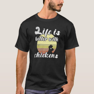 T-shirt Couché de soleil poulet effronté meilleure vie dic