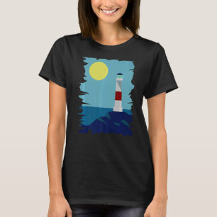 T-shirt Coucher De Soleil À L'Art numérique Du Phare Melan
