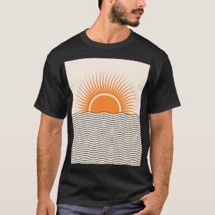 T-shirt Coucher de soleil Abstrait : décoration boho géomé