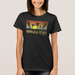 T-shirt Coucher de soleil Arbre de palmier Vintage Hawaii 