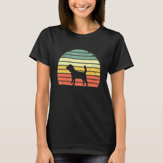 T-shirt Coucher de soleil Beagle rétro vintage coloré T