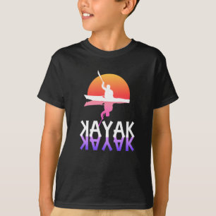 T-shirt Coucher De Soleil Coloré Et Kayak