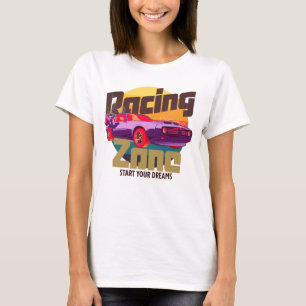 T-shirt Coucher de soleil cyber-futuriste dans la zone de 