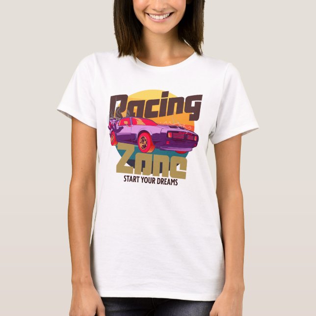 T-shirt Coucher de soleil cyber-futuriste dans la zone de  (Devant)