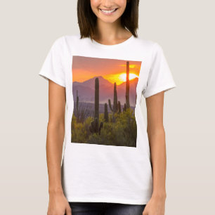 T-shirt Coucher de soleil de cactus du désert, Arizona