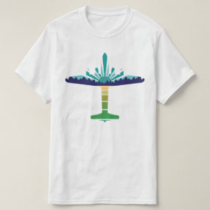 T-shirt coucher de soleil de la ligne aérienne dc 6