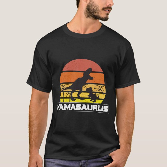 T-shirt Coucher de soleil de Mamasaurus rétro vintage (Devant)