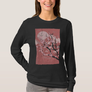T-shirt Coucher de soleil de montagne Fleur rose Japon Sak