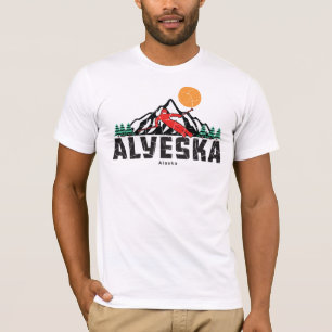 T-shirt Coucher de soleil de ski Retro Alyeska