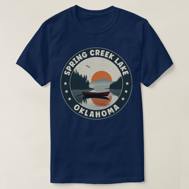 T-shirt Coucher de soleil de Spring Creek Lake Oklahoma (Design devant)
