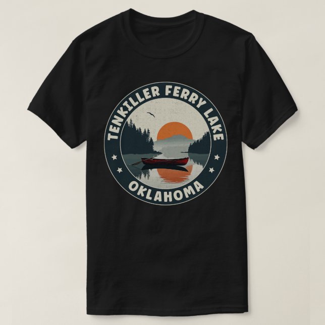 T-shirt Coucher de soleil de Tenkiller Ferry Lake Oklahoma (Design devant)